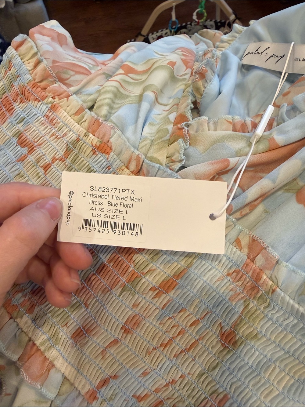 Petal & Pup Pastel Blue Floral Tie-Shoulder Maxi Dress - Picture 8 of 13